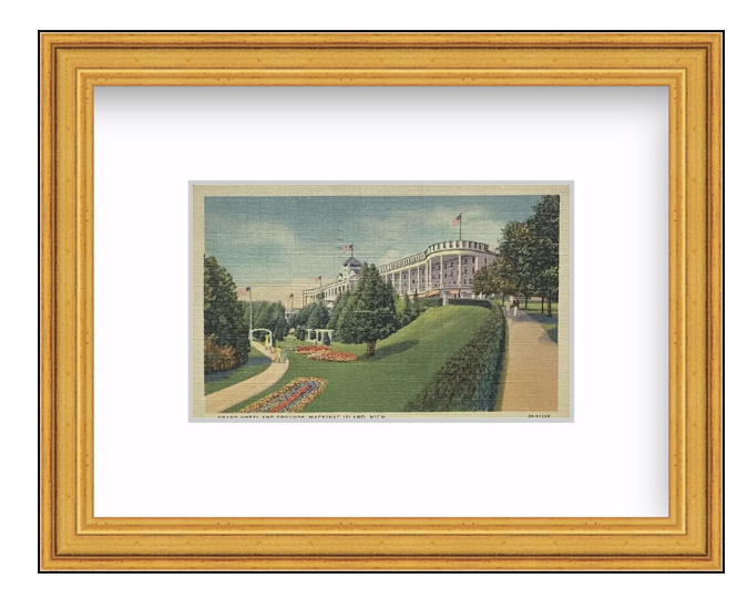 Vintage Framed Grand Hotel Postcard