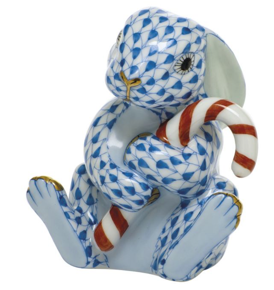 Herend Candy Cane Bunny