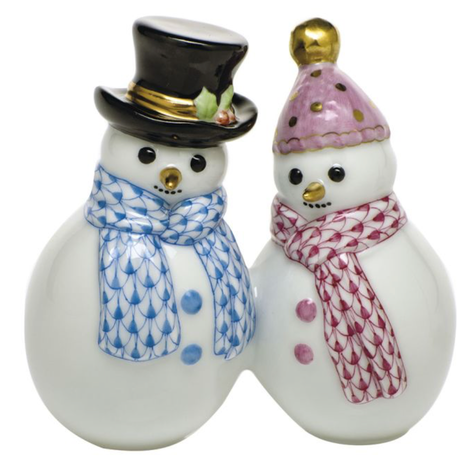 Herend Snowman Couple
