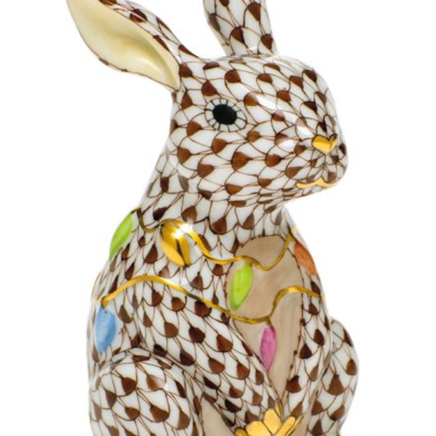 Herend Bunny With Christmas Lights