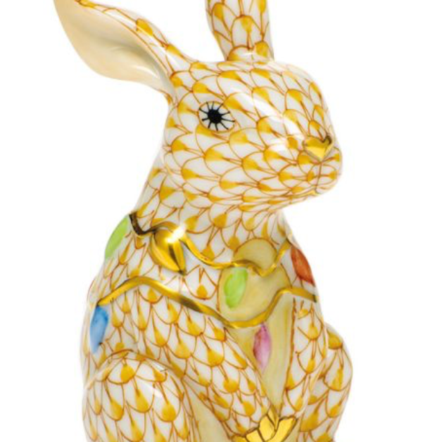 Herend Bunny With Christmas Lights