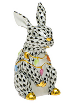 Herend Bunny With Christmas Lights