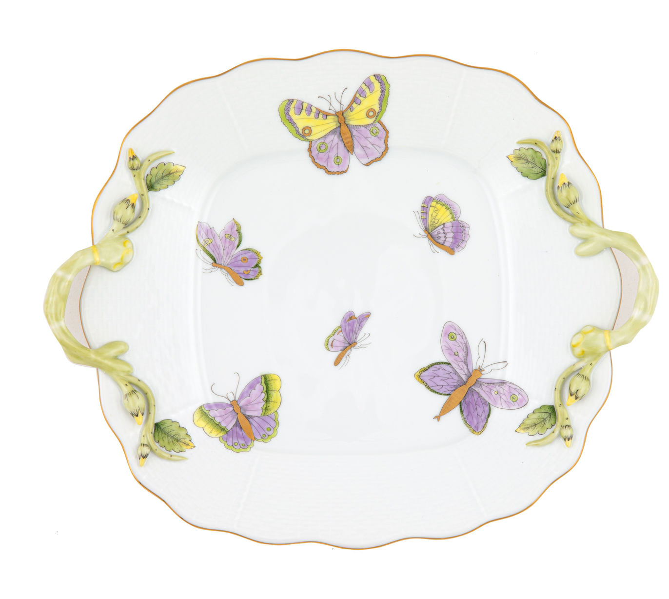 Herend Royal Garden Square Cake Plate with Handles