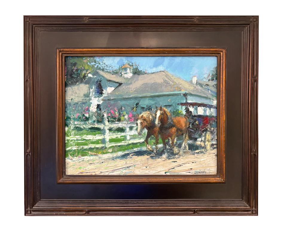 'Mackinac Stable' Framed Original Oil Painting