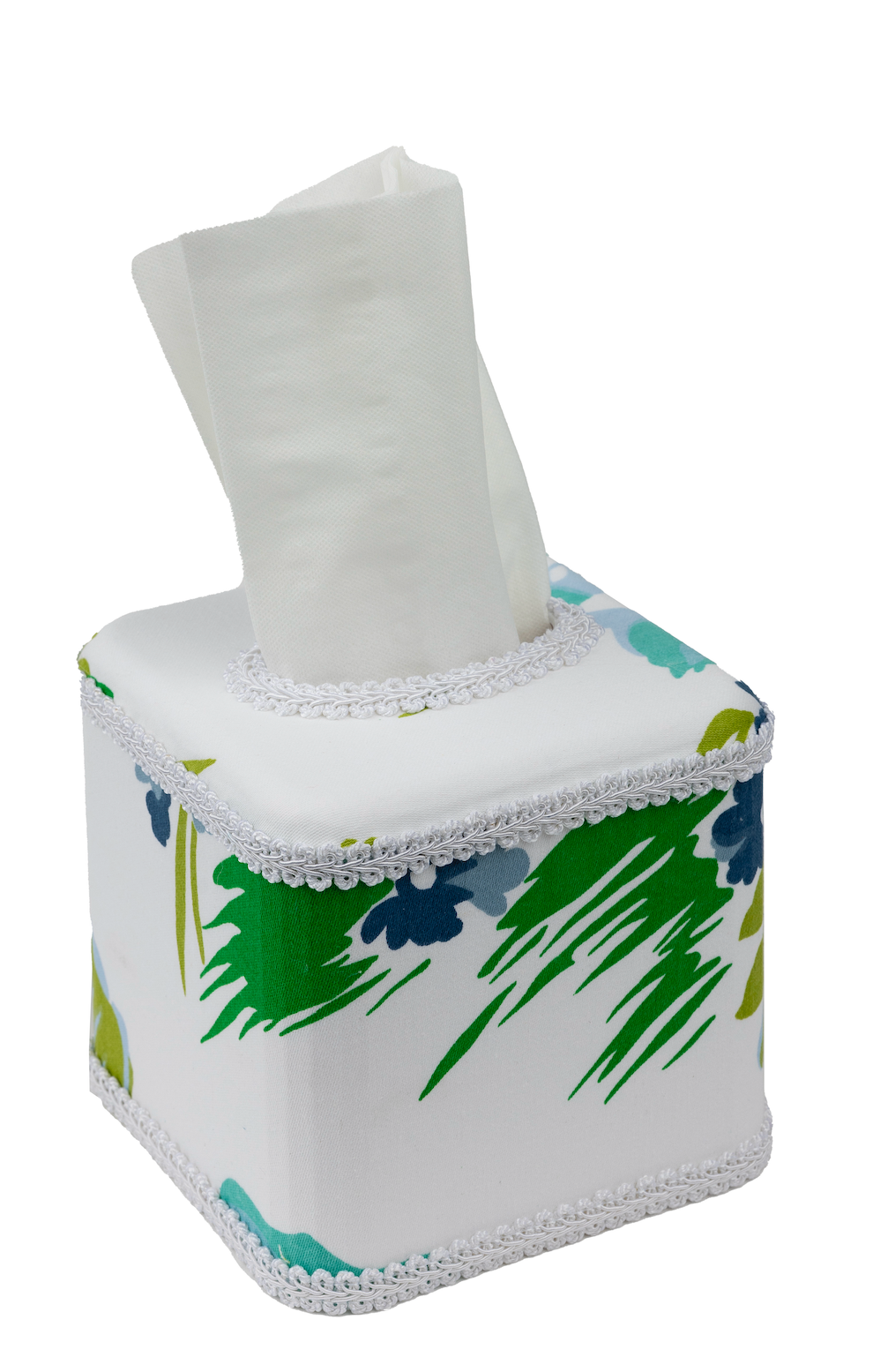 Draper Fabric Tissue Holder - Princess Grace Rose Blue