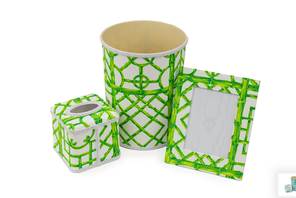 Draper Fabric Tissue Holder - Bali Ha'i Jungle