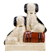 Staffordshire Double Dog on Barrel