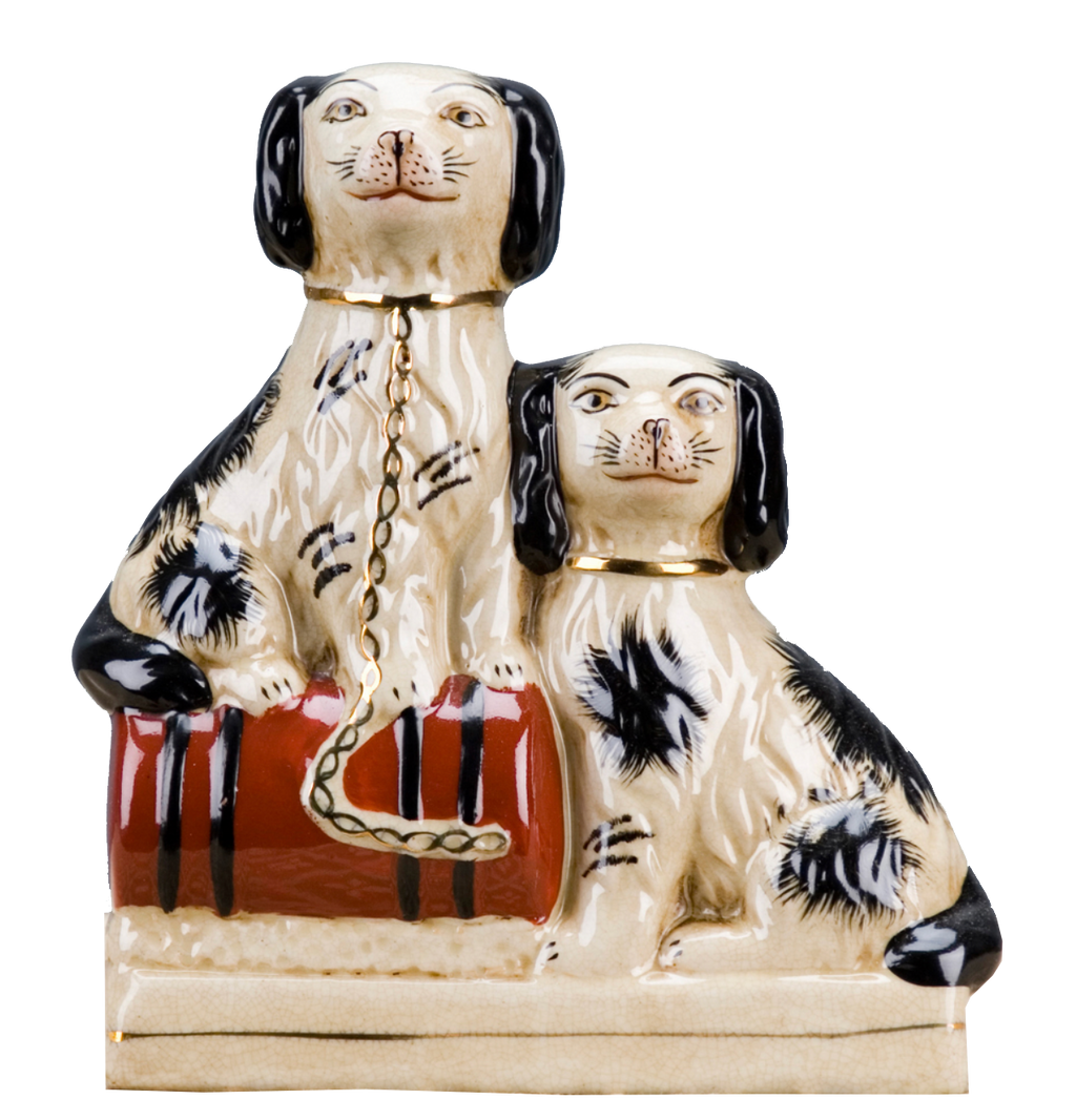 Staffordshire Double Dog on Barrel