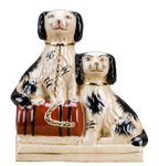Staffordshire Double Dog on Barrel
