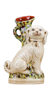Staffordshire Dog Vase - Cream