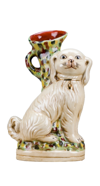 Staffordshire Dog Vase - Cream