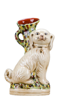 Staffordshire Dog Vase - Cream