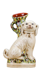 Staffordshire Dog Vase - Cream