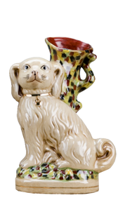 Staffordshire Dog Vase - Cream