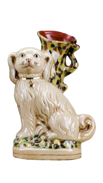 Staffordshire Dog Vase - Cream