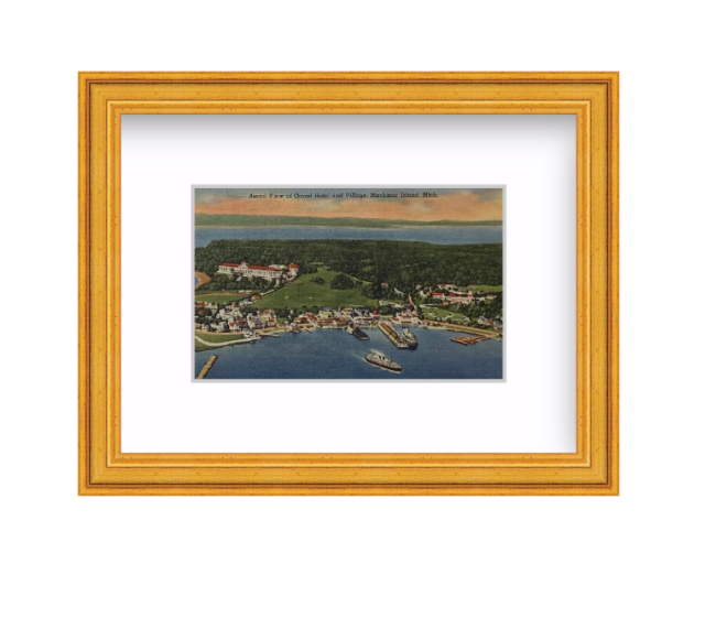 Vintage Framed Grand Hotel Postcard