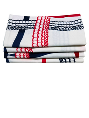 Set of Four Napkins - Nahant Ribbon Red/Blue