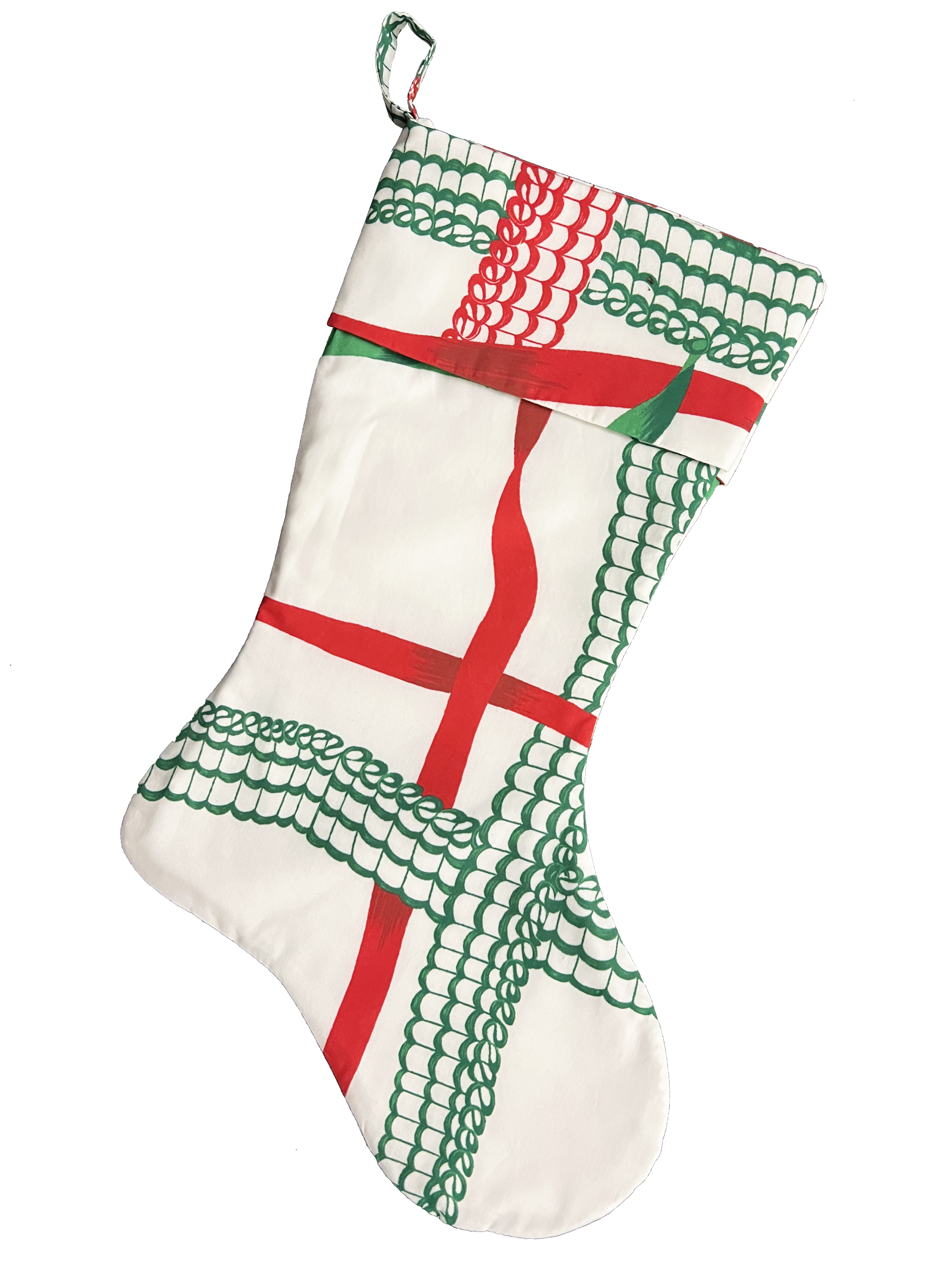 New England Ribbon Festive Christmas Stocking