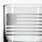 Betsy Ross America 250 Flag Lowball Glass