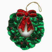 Holly Ribbon Wreath Ornament