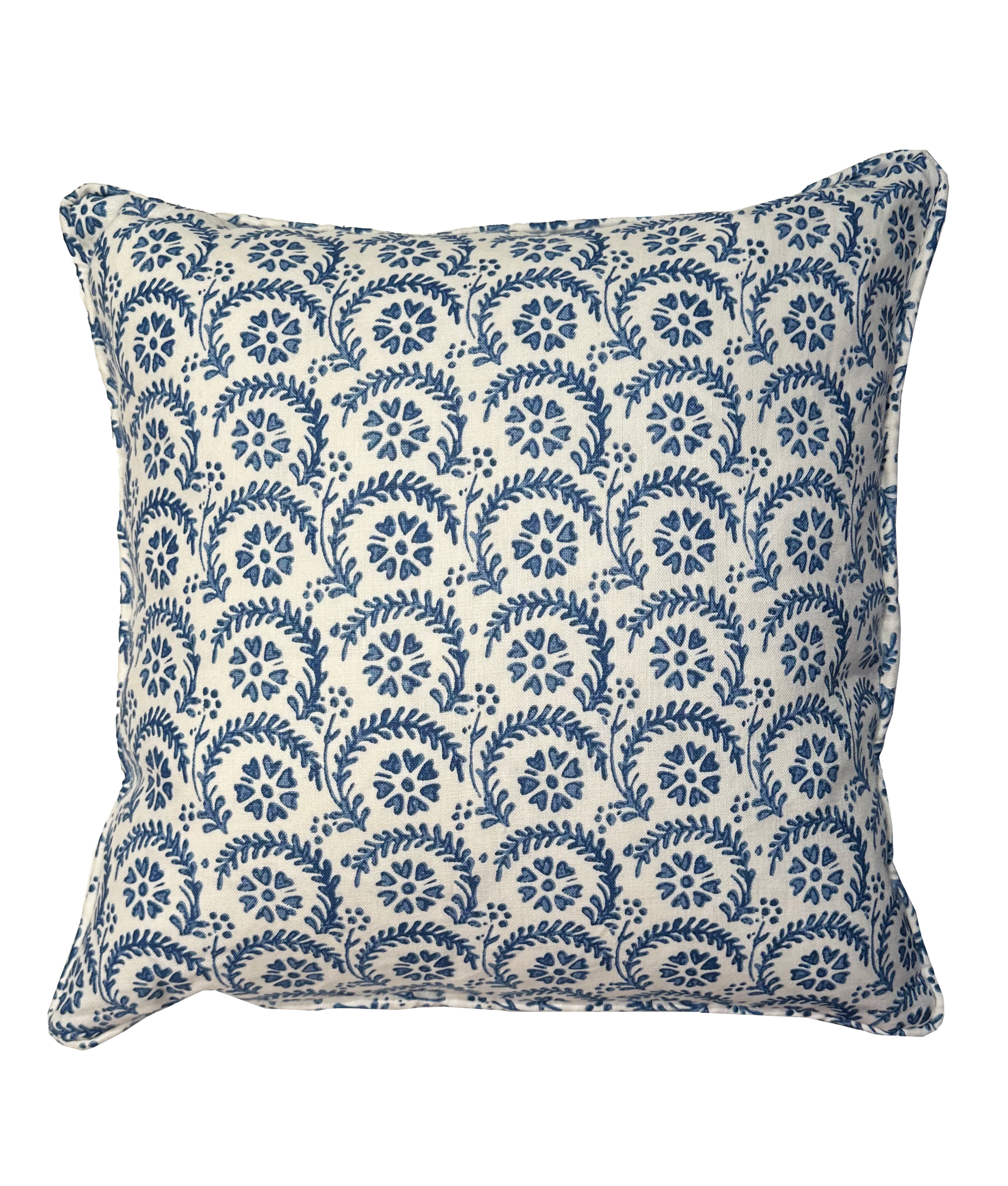 Wormsloe Blue Linen Throw Pillow