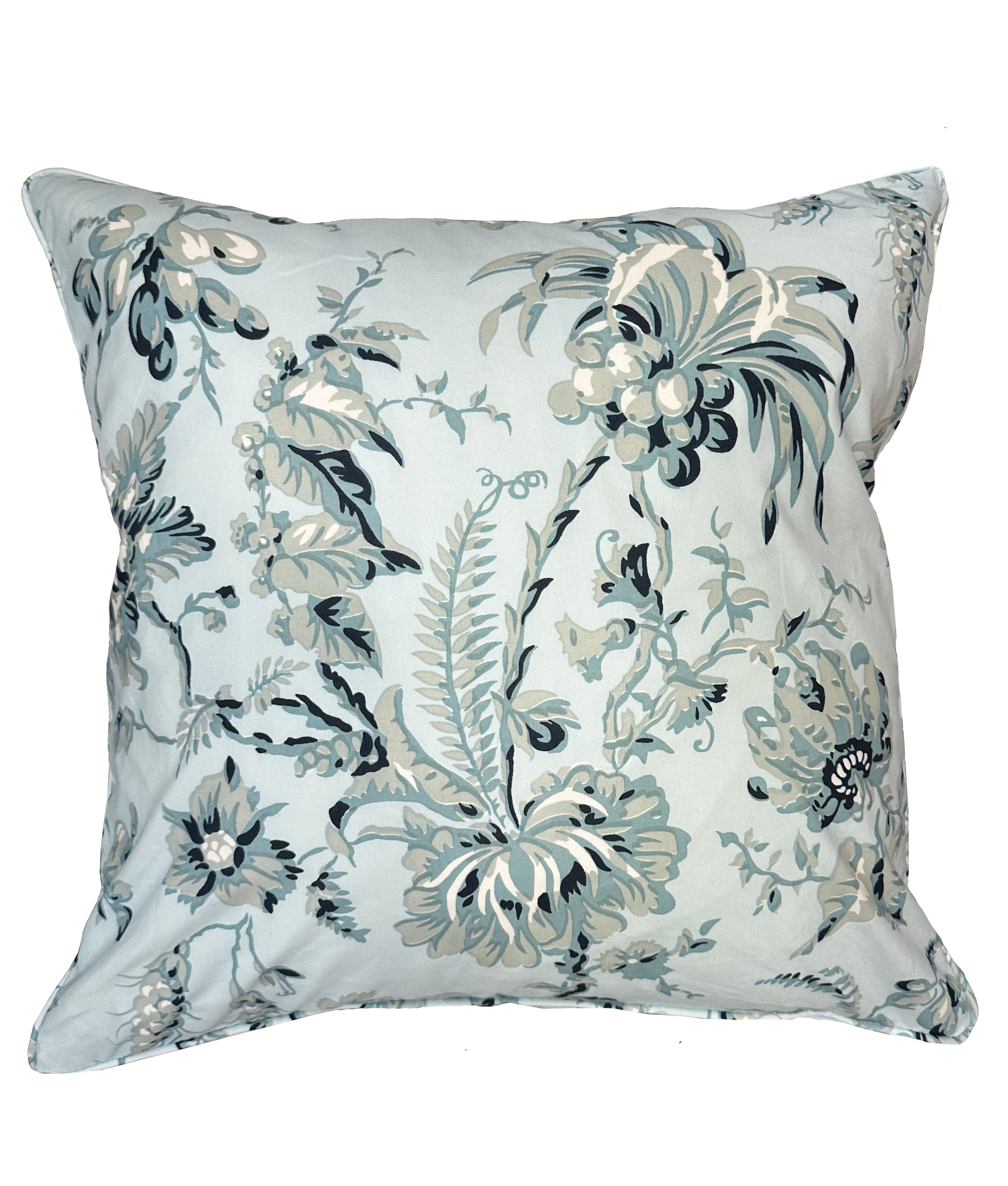 Terroir Powder Blue Cotton Throw Pillow