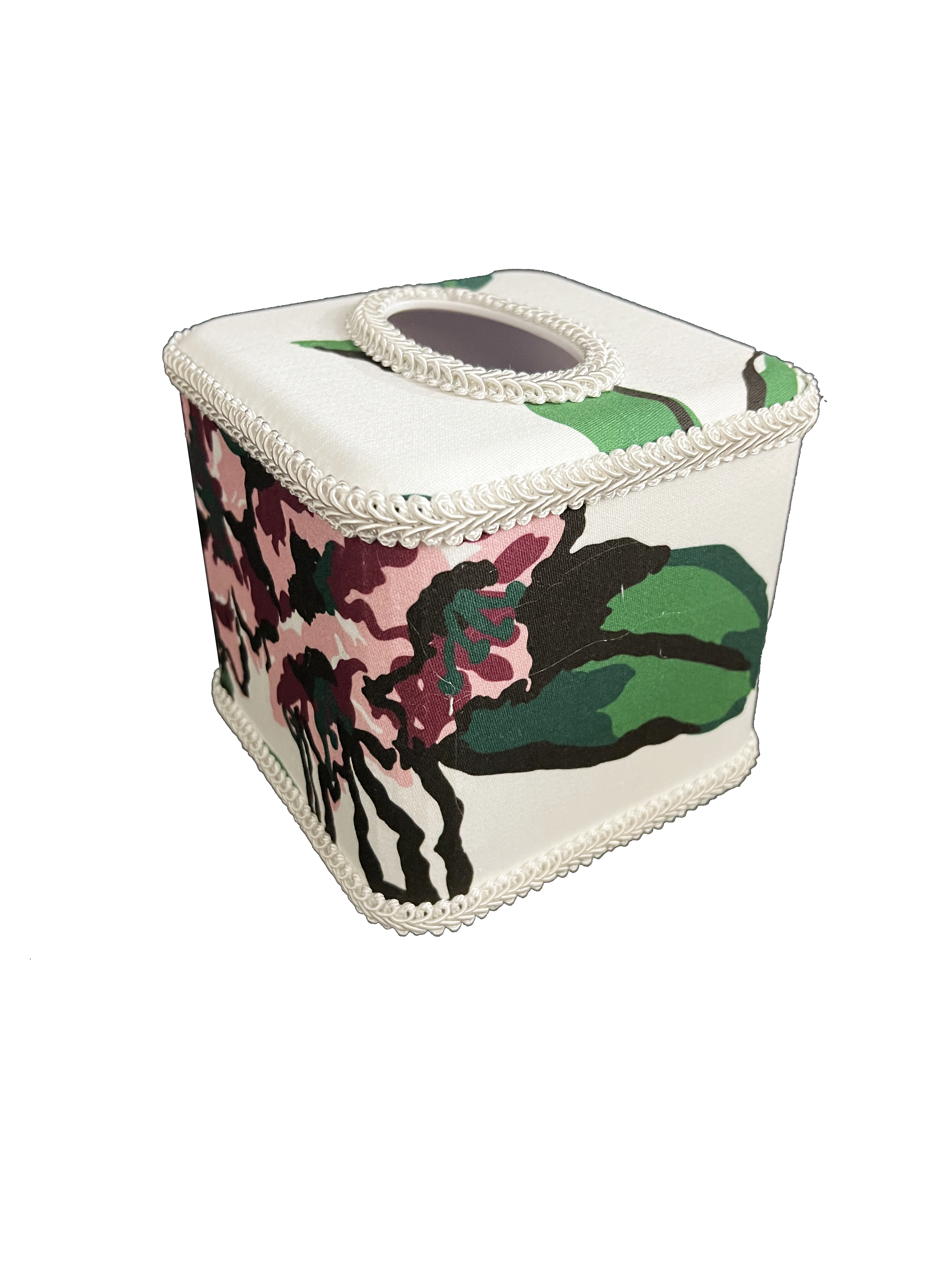 Draper Fabric Tissue Holder - Rhododendron White