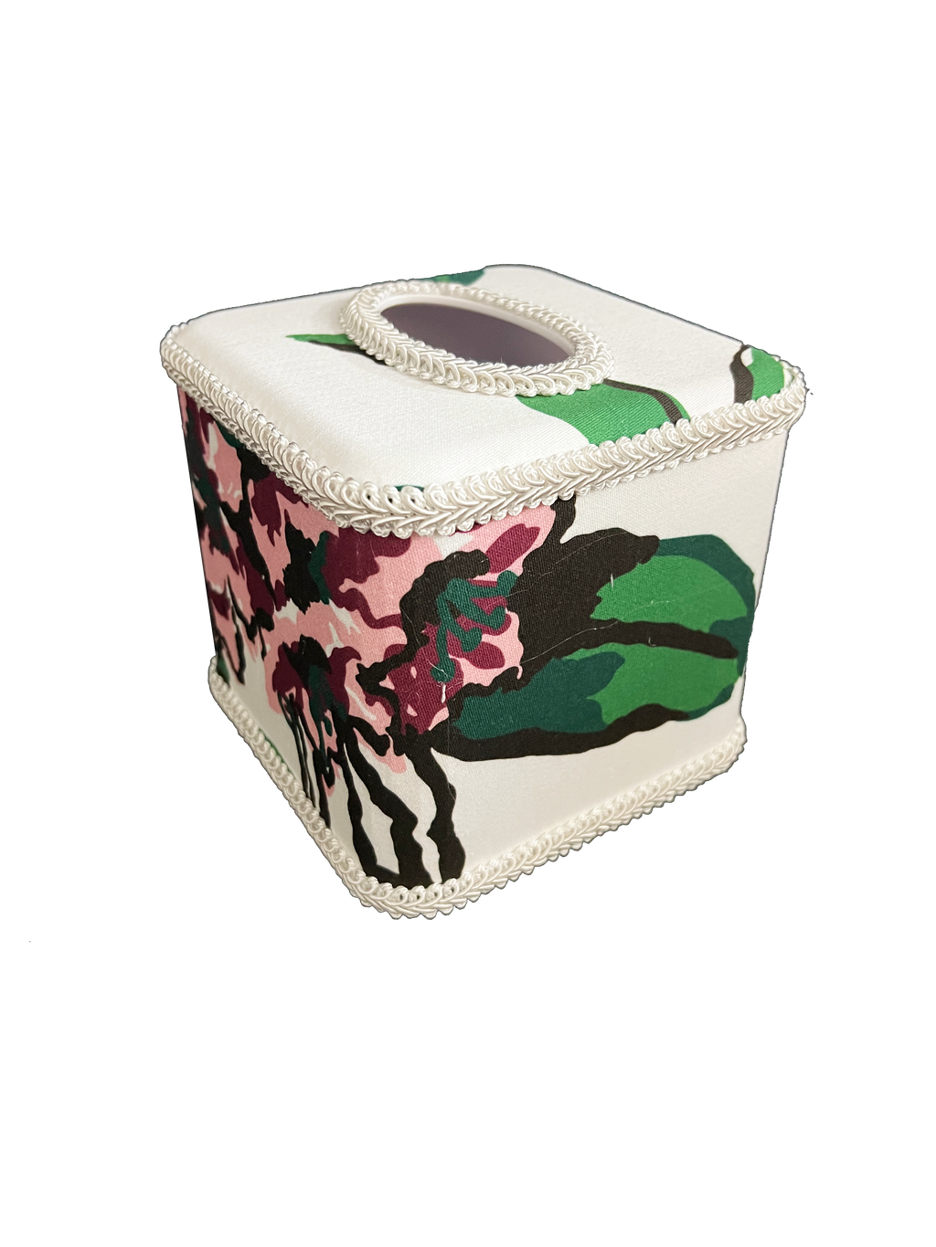Draper Fabric Tissue Holder - Rhododendron White