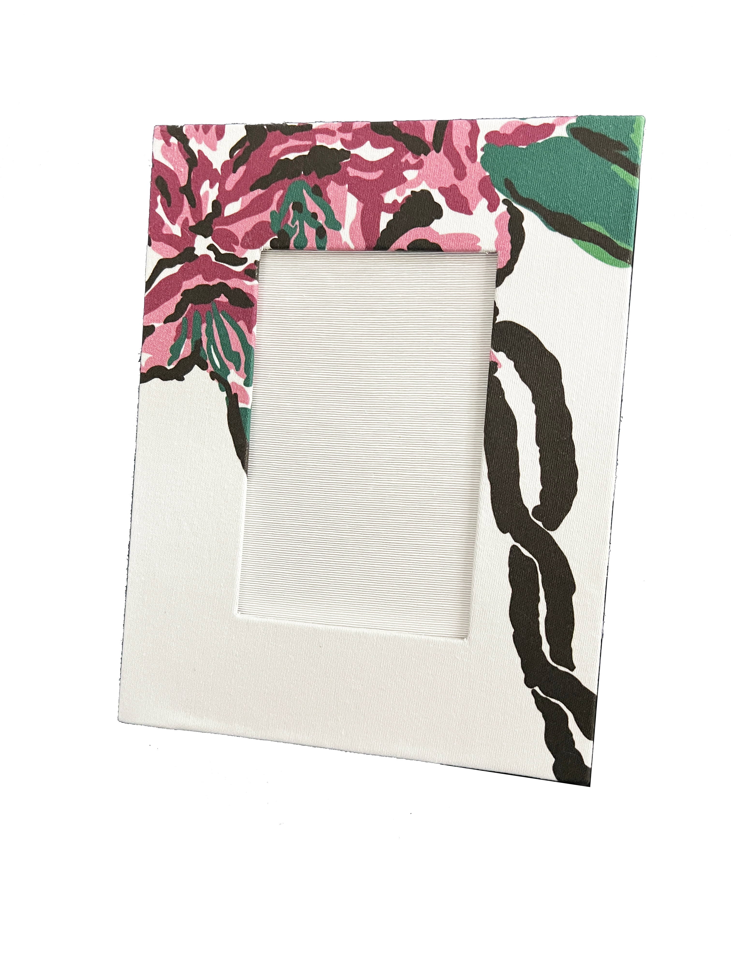 Draper Fabric Picture Frame - Rhododendron White