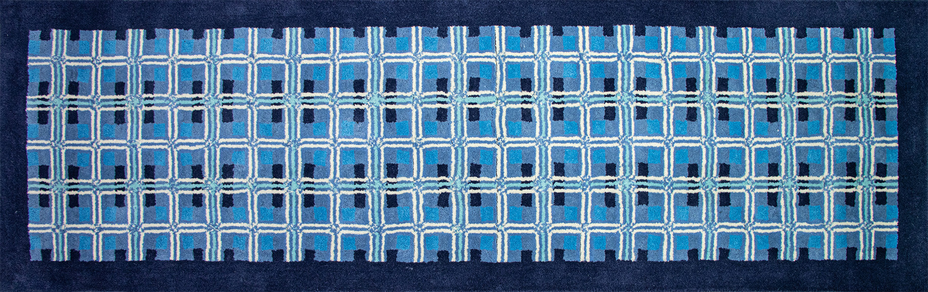 Blue Plaid Area Rug