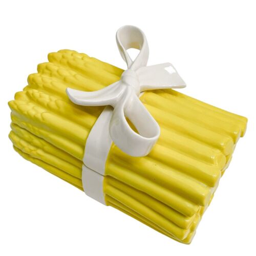 Vintage Yellow Asparagus Lidded Dish