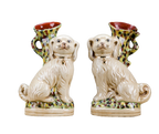Staffordshire Dog Vase - Cream