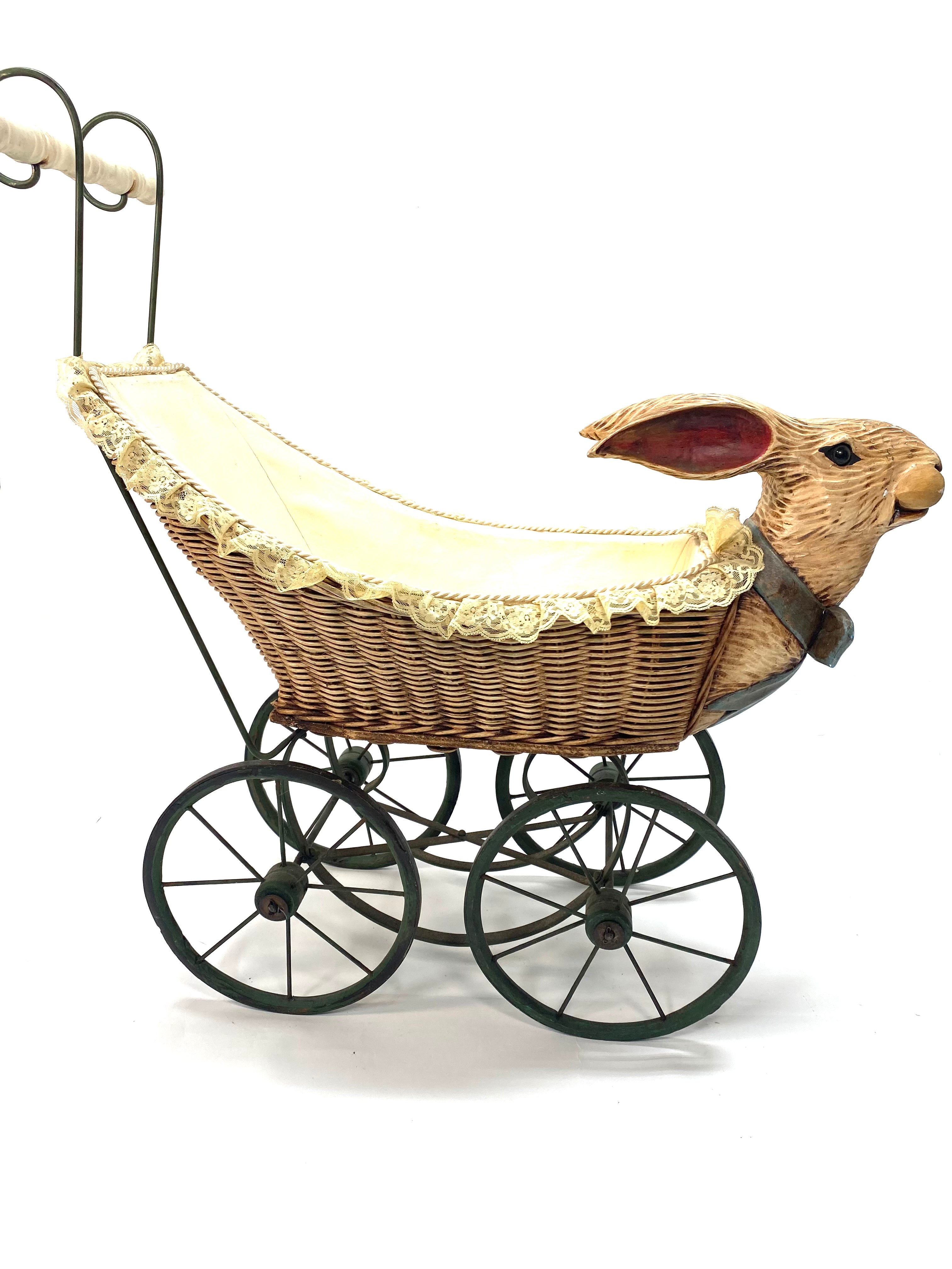 Antique Toy Hare Carriage