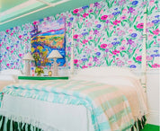 Les Fleures de Toulon Purple & Aqua Wallpaper