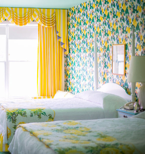 Draper Stripe Bright Yellow Fabric