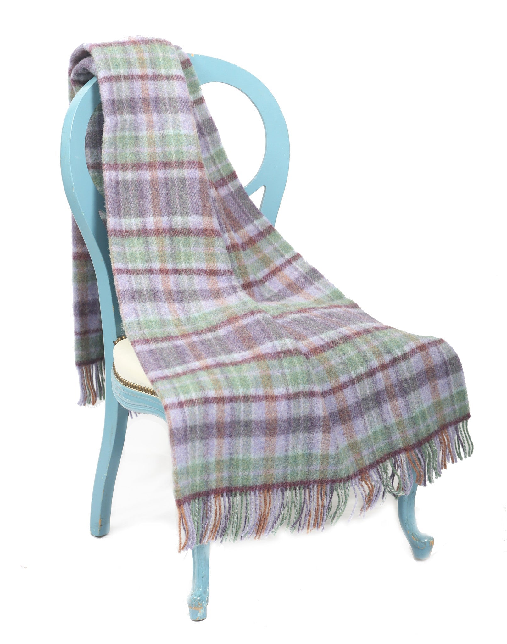 Large Wool Throw Blanket / Lavender Multi - Carleton Varney