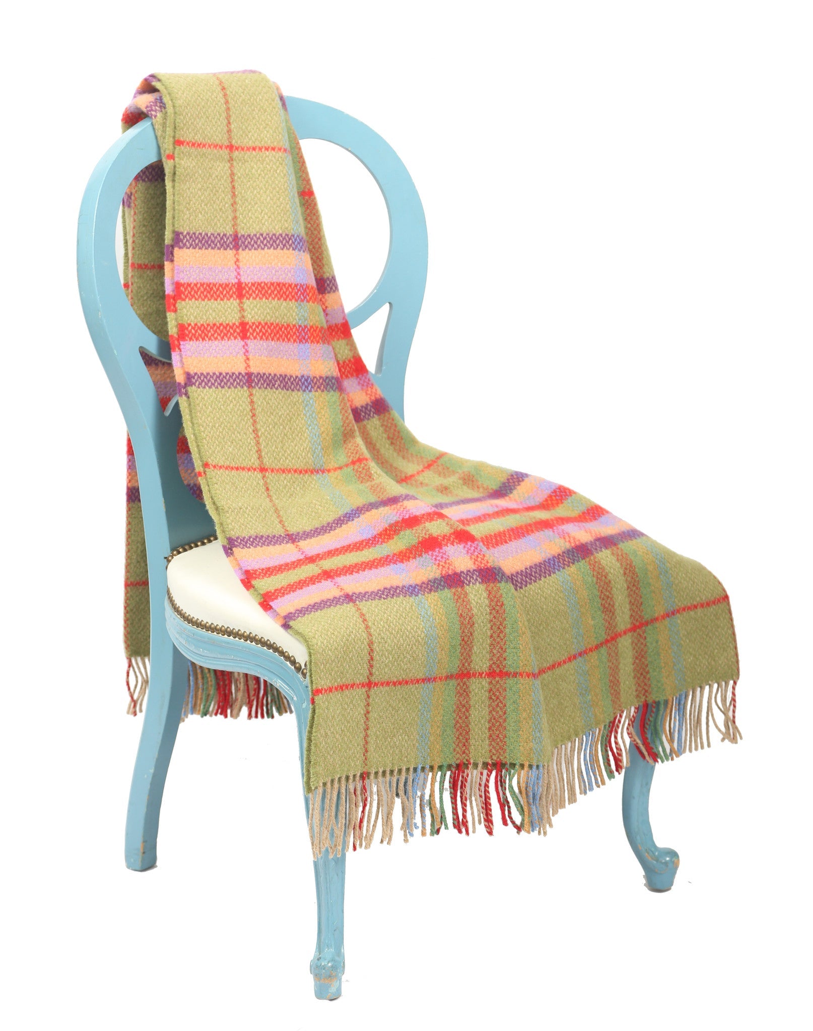 Large Wool Throw Blanket / Highland  Multi - Carleton Varney