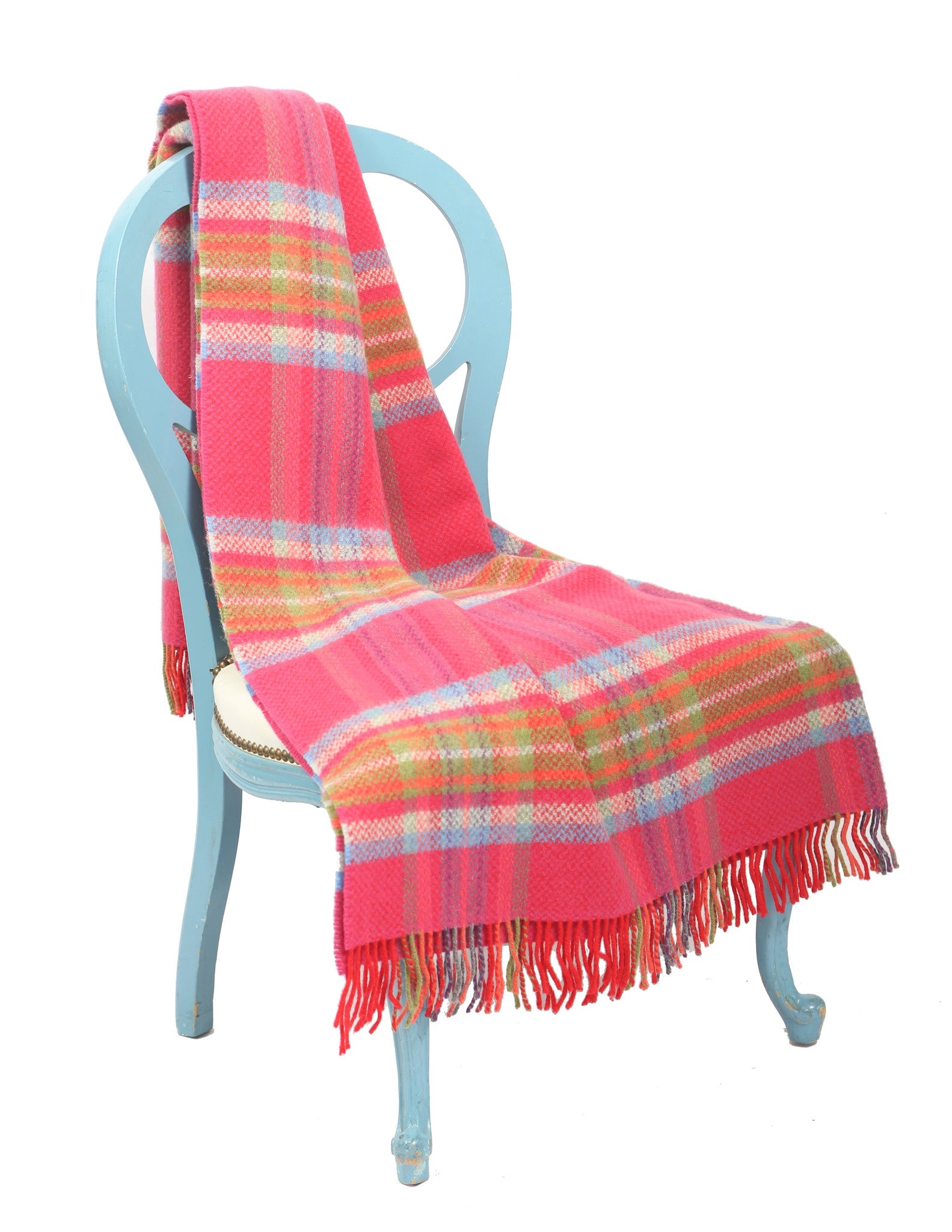 Large Wool Throw Blanket / Pink Multi - Carleton Varney