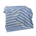 Atlantic Lambswool Blanket - Blue and White Stripes