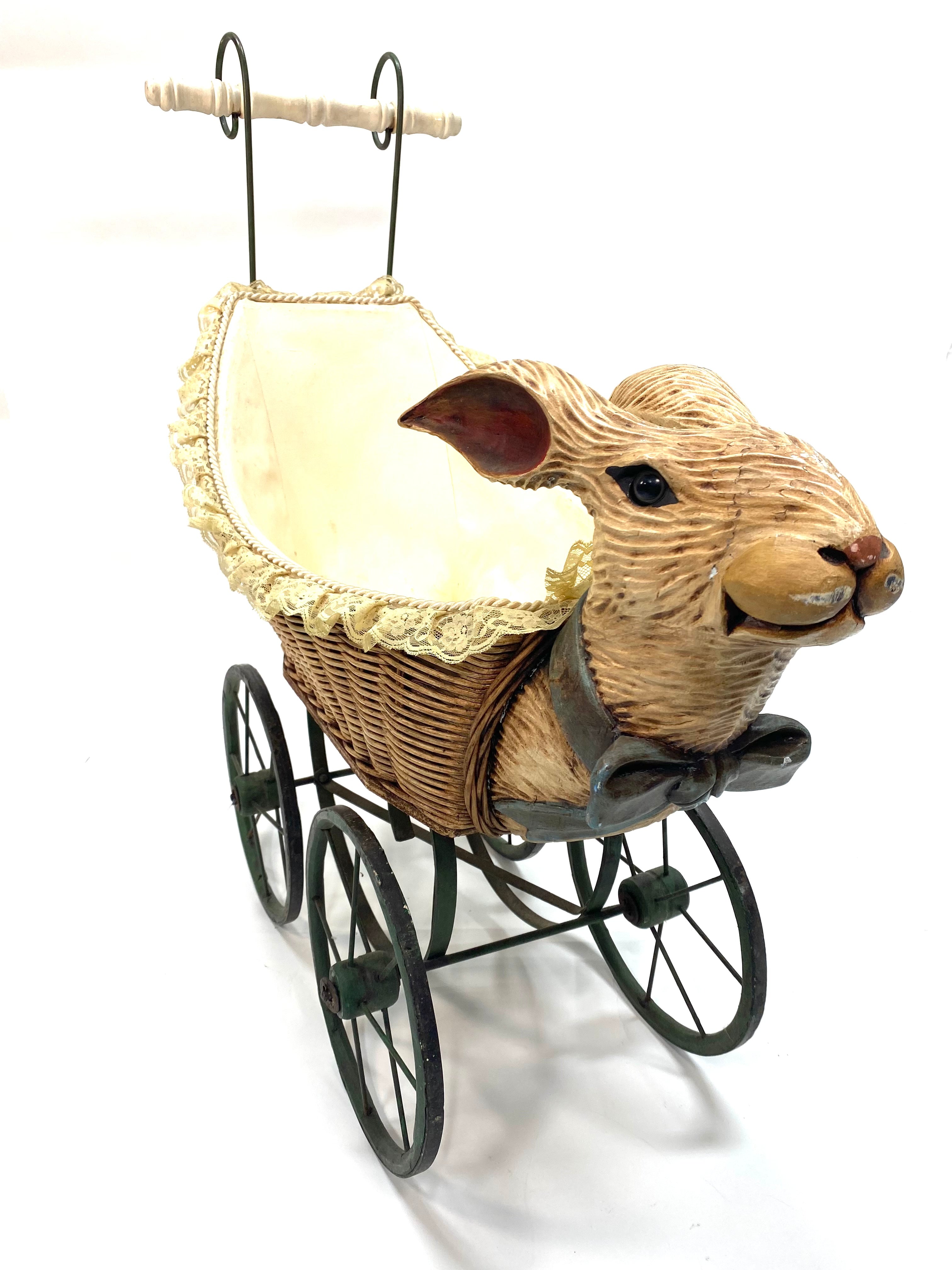 Antique Toy Hare Carriage
