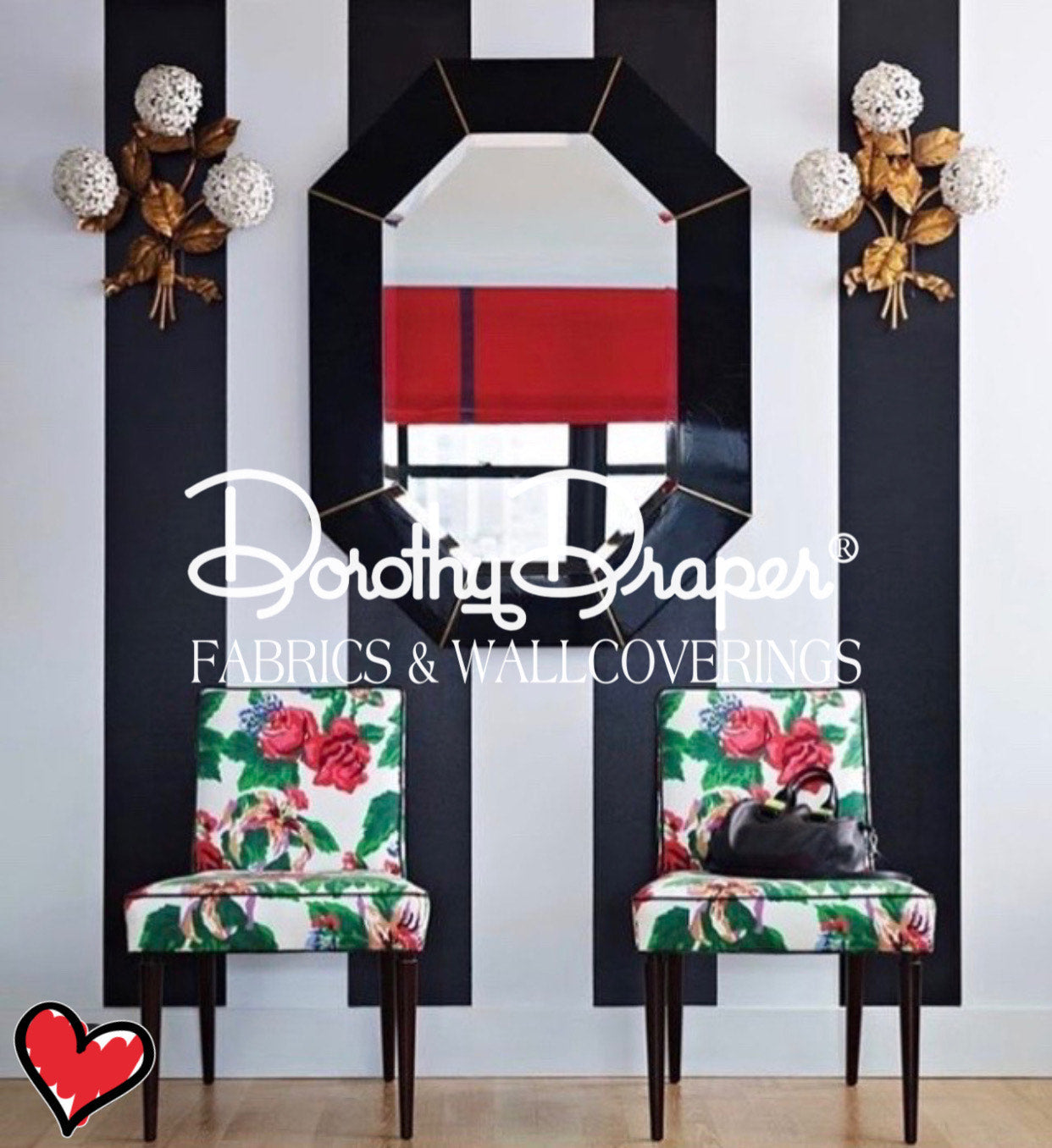 Draper Stripe Black Wallpaper
