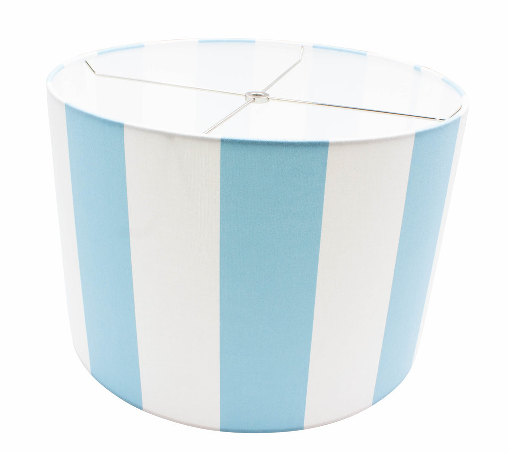 Drum Lampshade - Draper Stripe Aqua