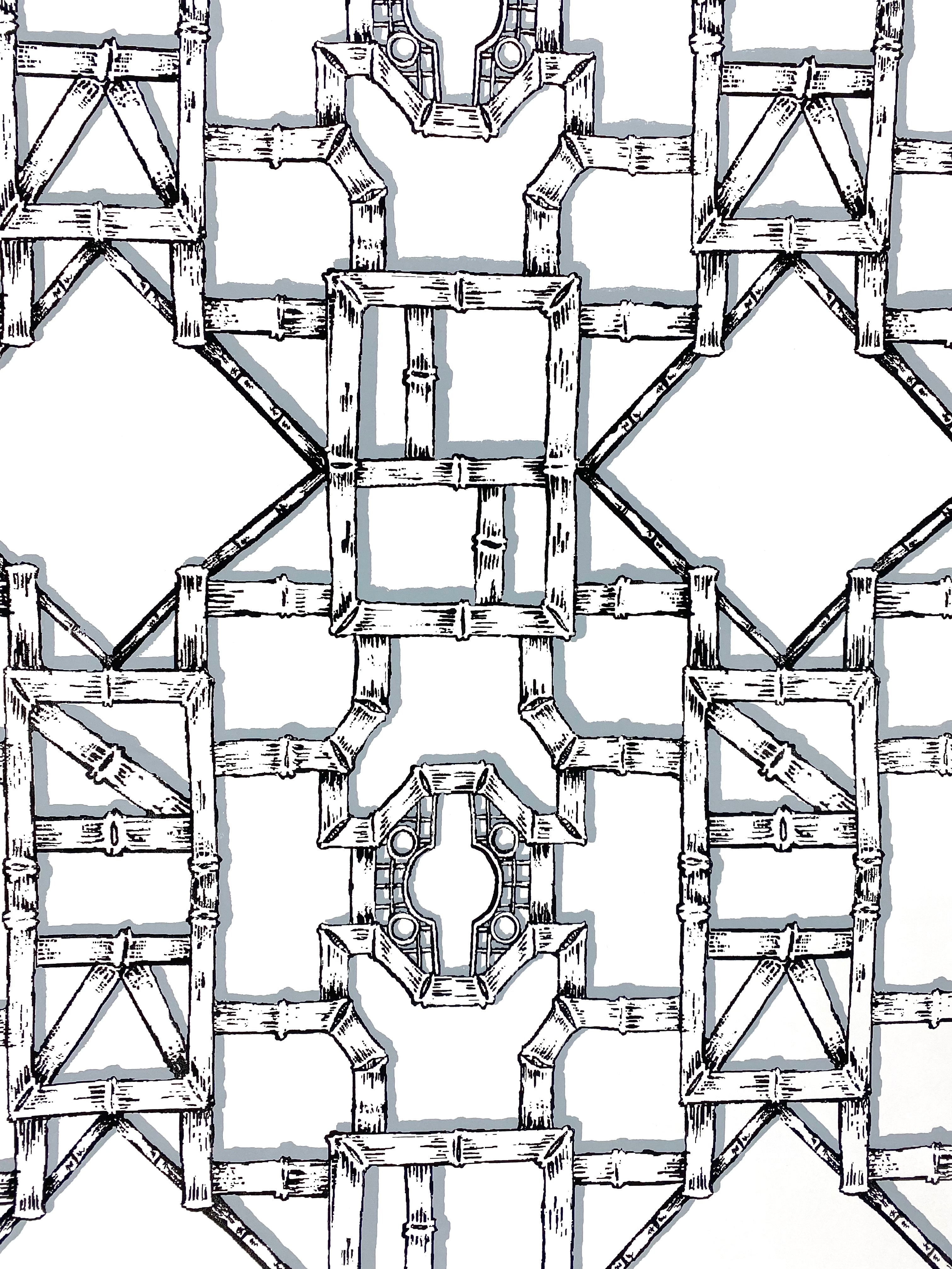 Shangri-La Trellis Wallpaper - Baroness Black