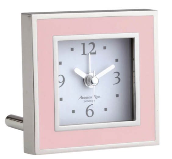 Pink Enamel Alarm Clock