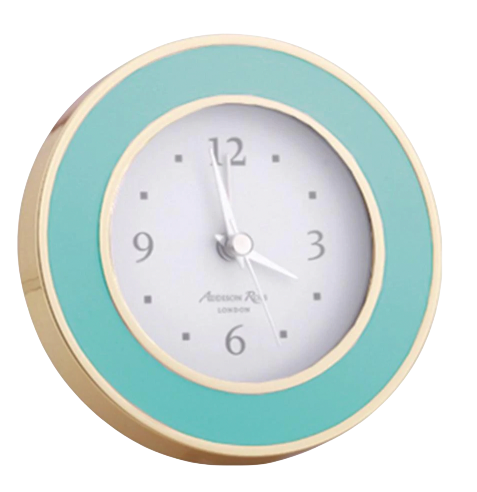 Turquoise Enamel Alarm Clock with Gold Plate accents