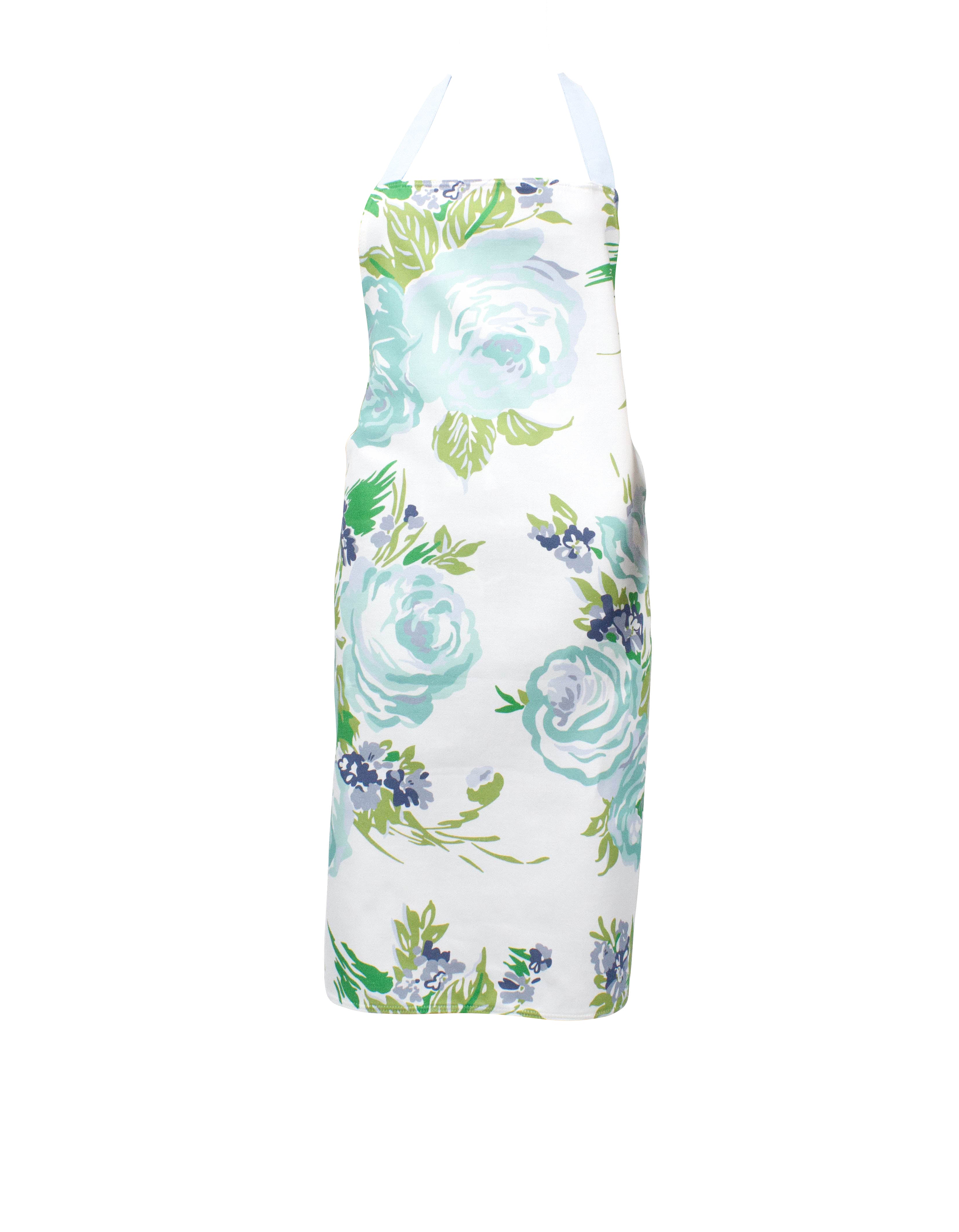 Draper Print Apron - Princess Grace Rose Blue