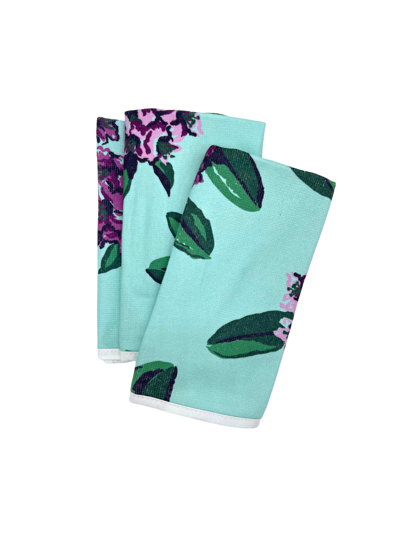 Printed Washcloth/Set of 3 - Rhododendron Mint