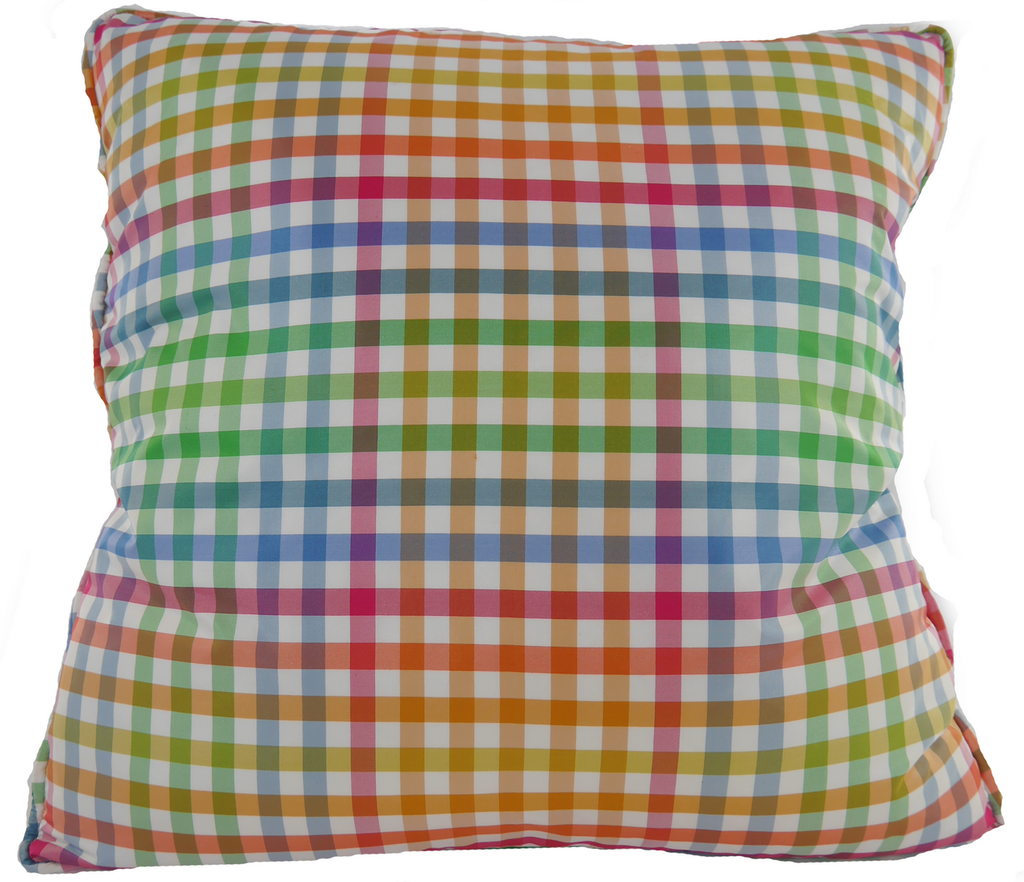 Beverly Hills Check Taffeta Silk White Fabric