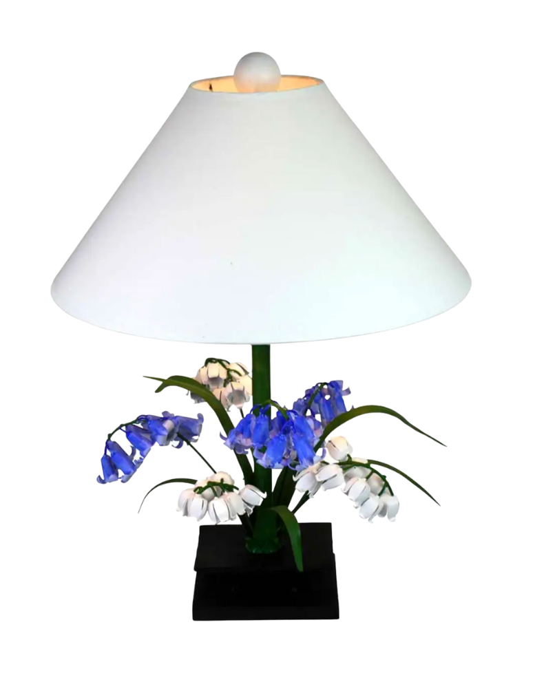 Carleton's Bluebell with White Lily Table Lamp