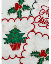 Embroidered Holiday Cocktail Napkin (set of 4)